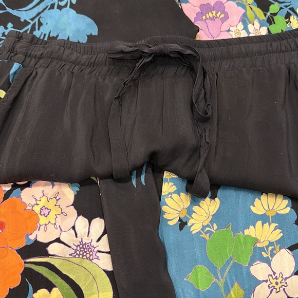 JOHNNY WAS black with floral sheer pants in size S, NWT - Picture 10 of 11
